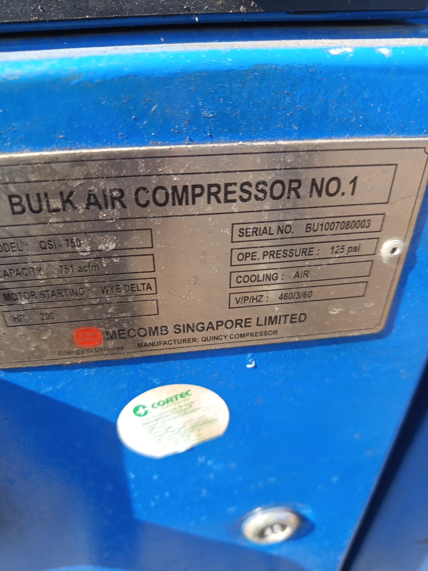 Quincy QSI-750 Bulk Air Compressor No.1