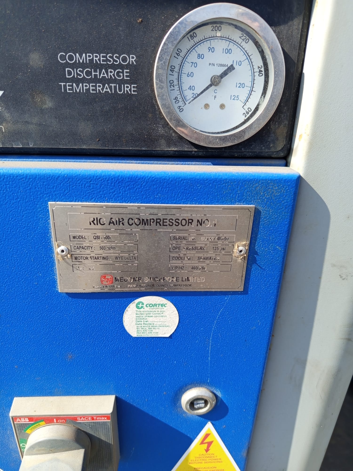 Quincy QSI-500I Rig Air Compressor No.1