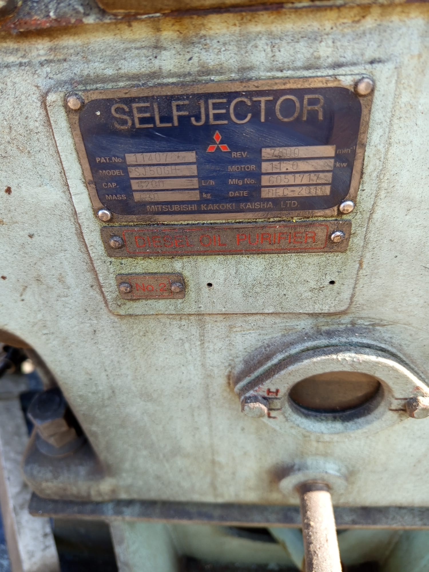 Mitsubishi Selfjector SJ50GH Dizel Yağ Purifiyeri