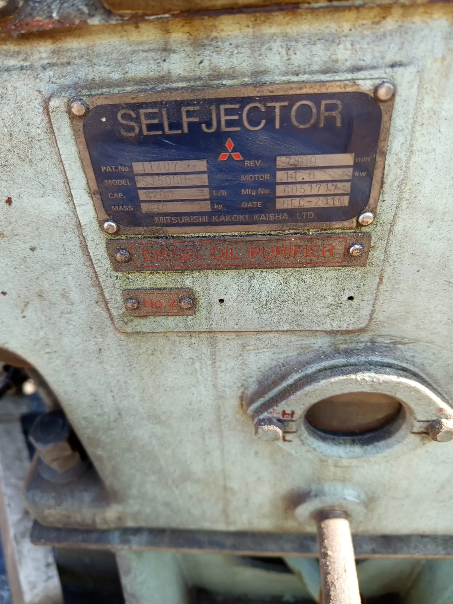 Mitsubishi Selfjector SJ50GH Dizel Yağ Purifiyeri