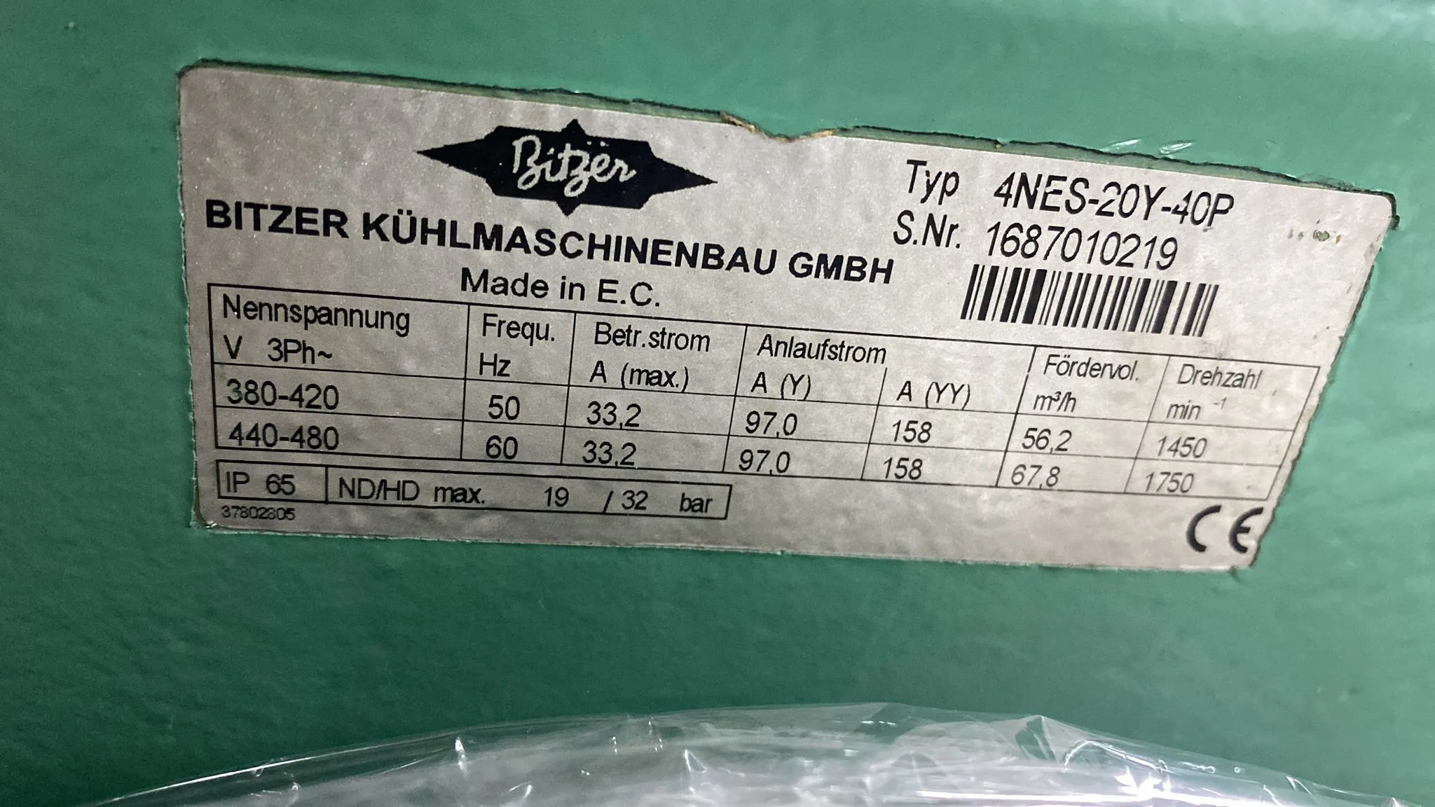 Bitzer 4NES-20Y-40P Kompres&ouml;r - G&ouml;rsel 2
