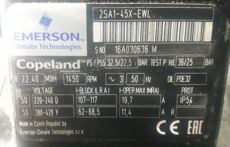Copeland 2SA1-45X-EWL Kompresör - Görsel 2