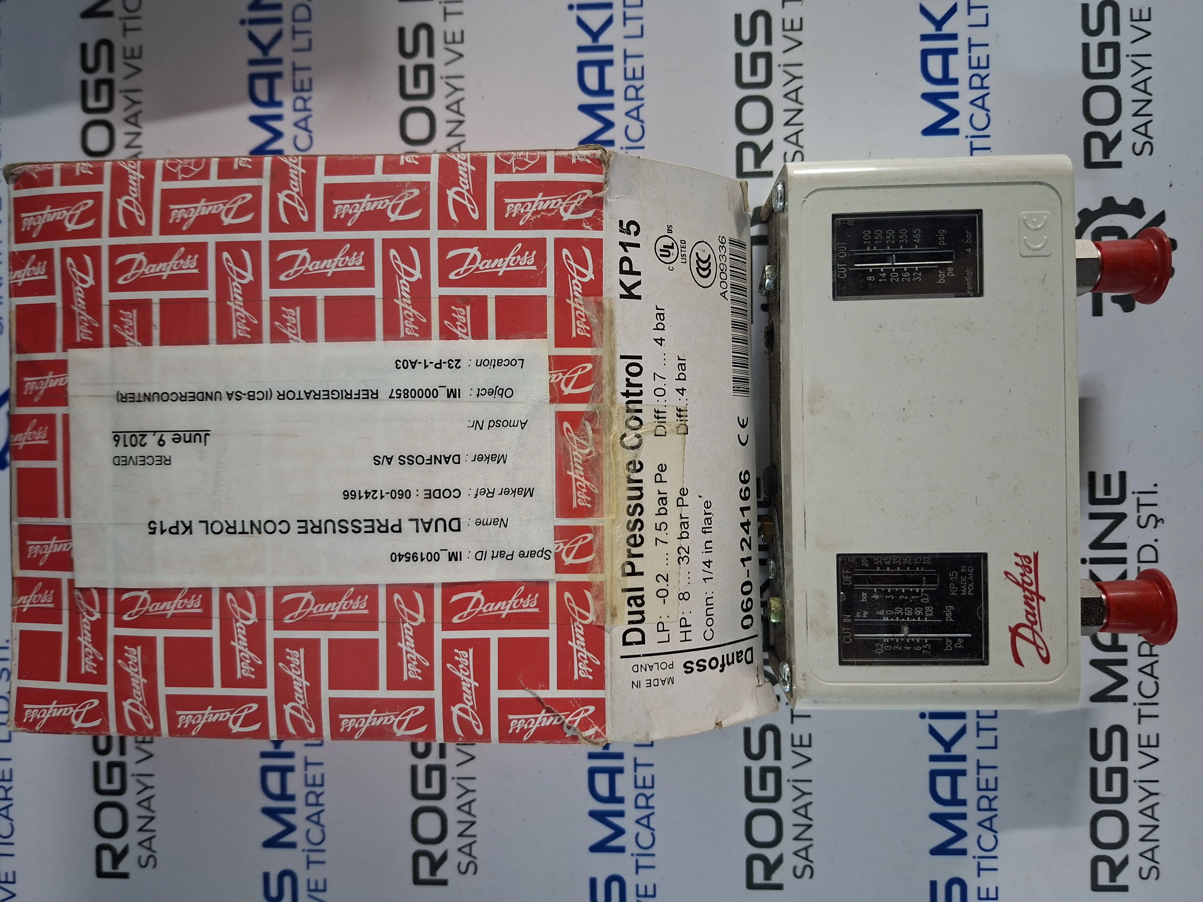 Danfoss Dual Pressure Control KP15 060-124166