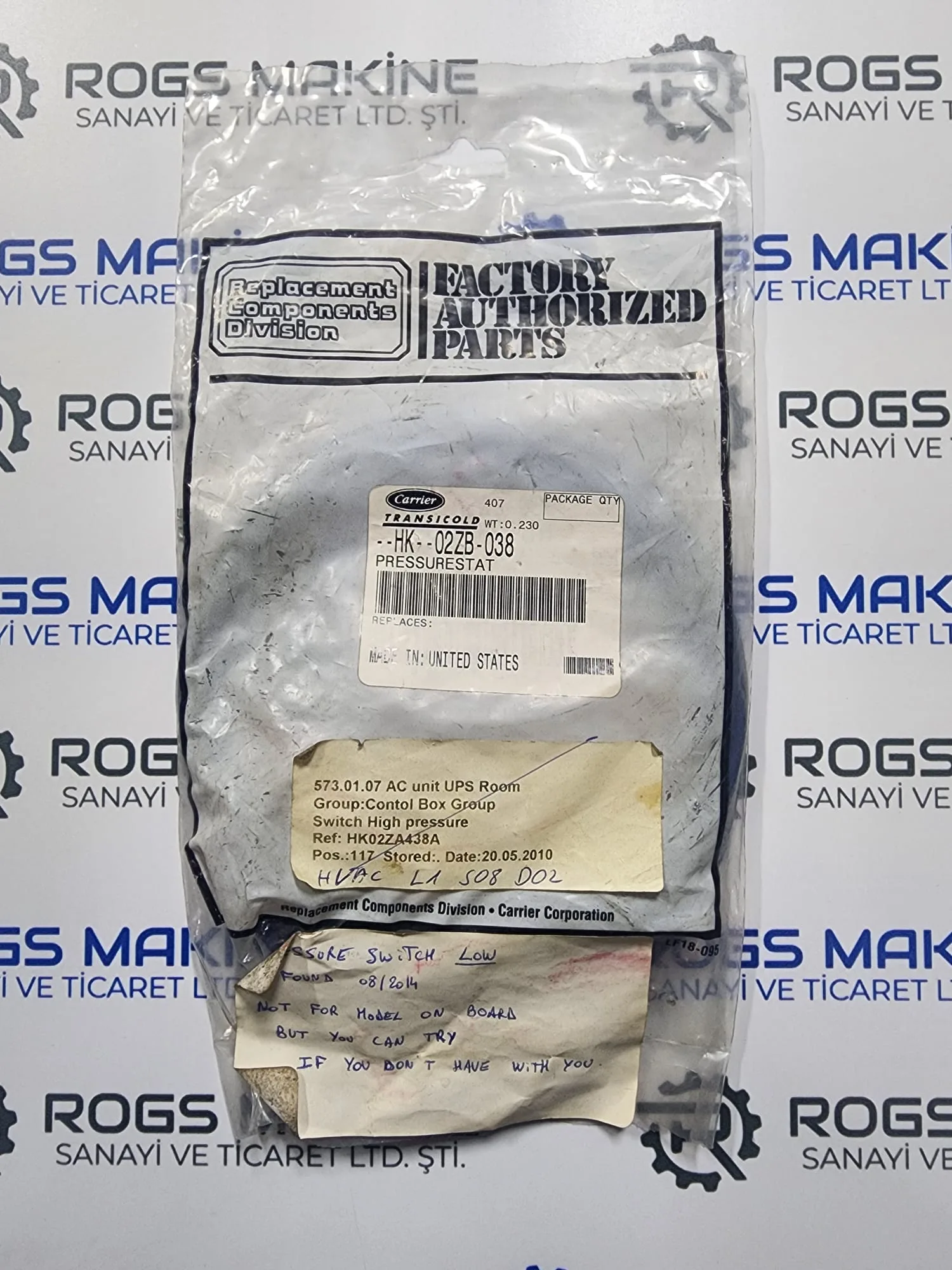 Carrier Pressure Switch HK02ZB038