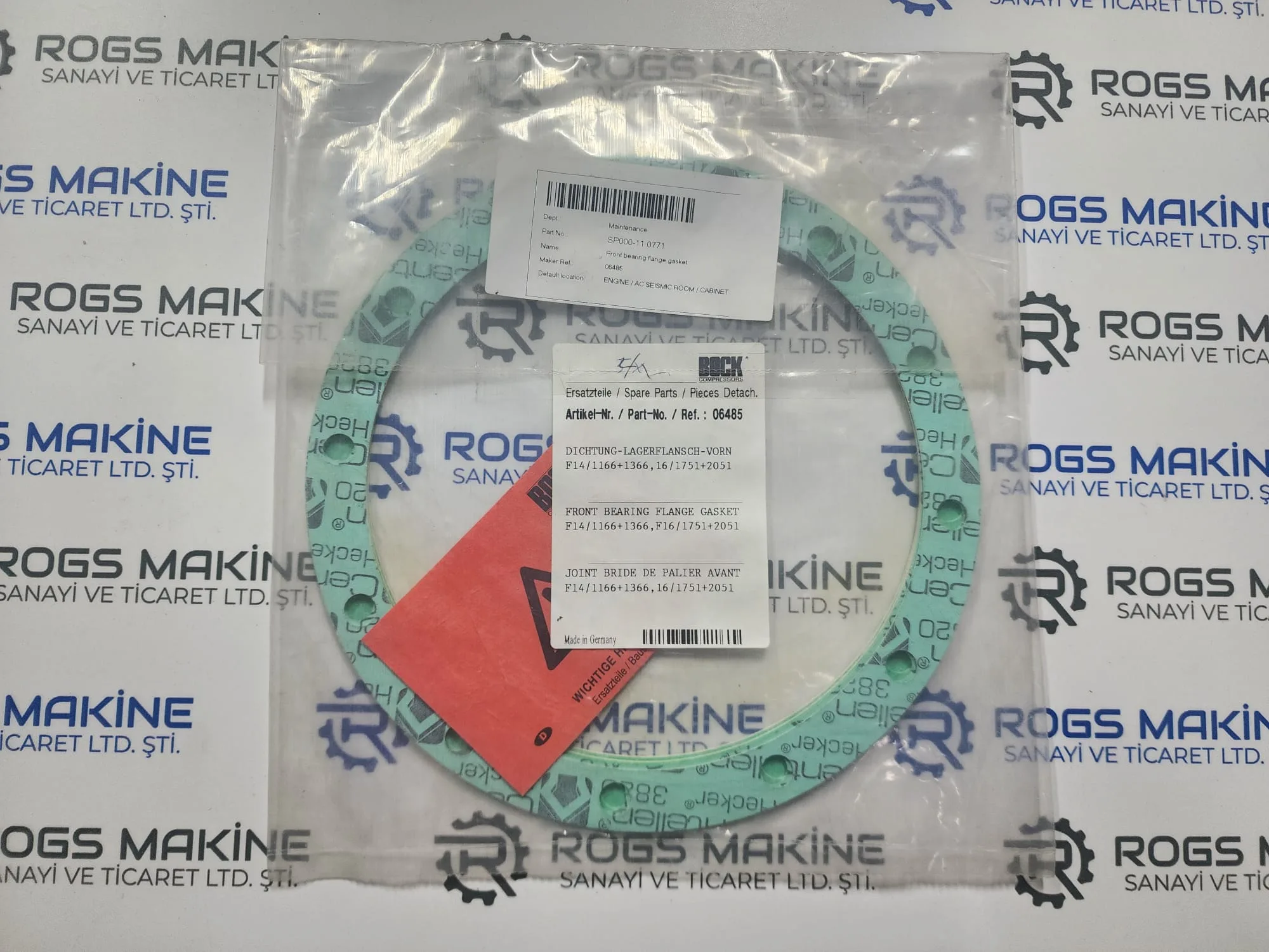 Bock Front Bearing Flange Gasket 06485