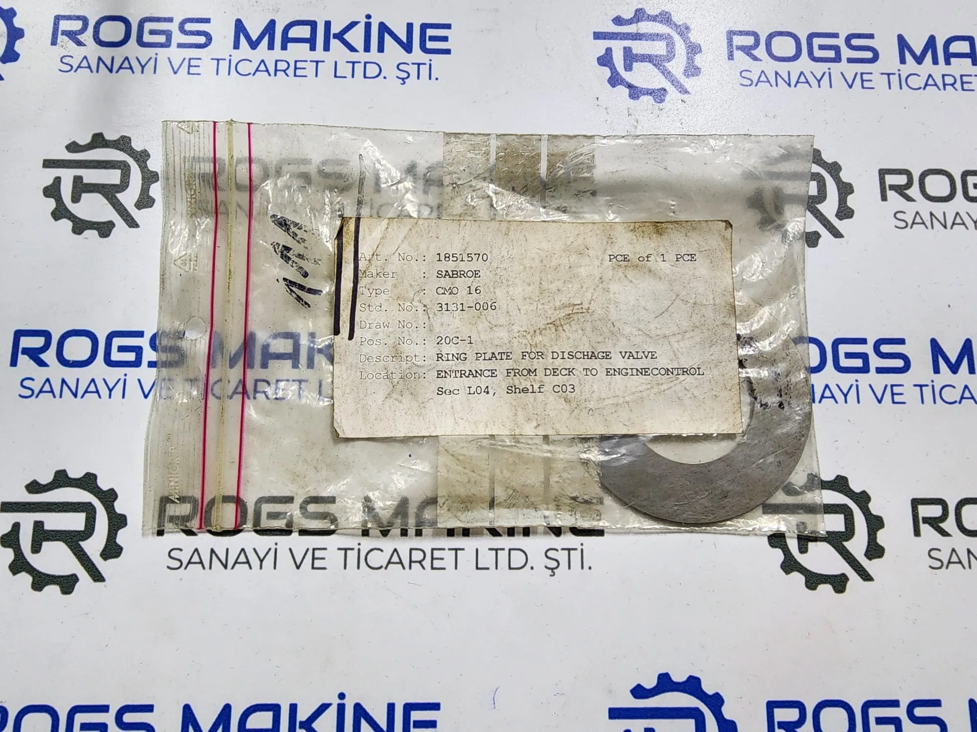 Sabroe Ring Plate for Discharge Valve 3131-006