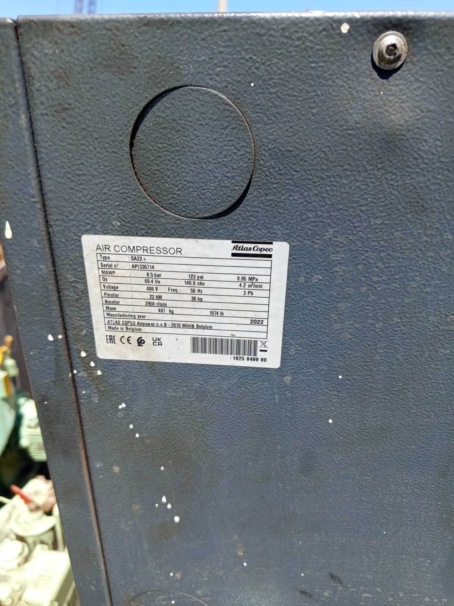 Atlas Copco Air Compressor GA22+